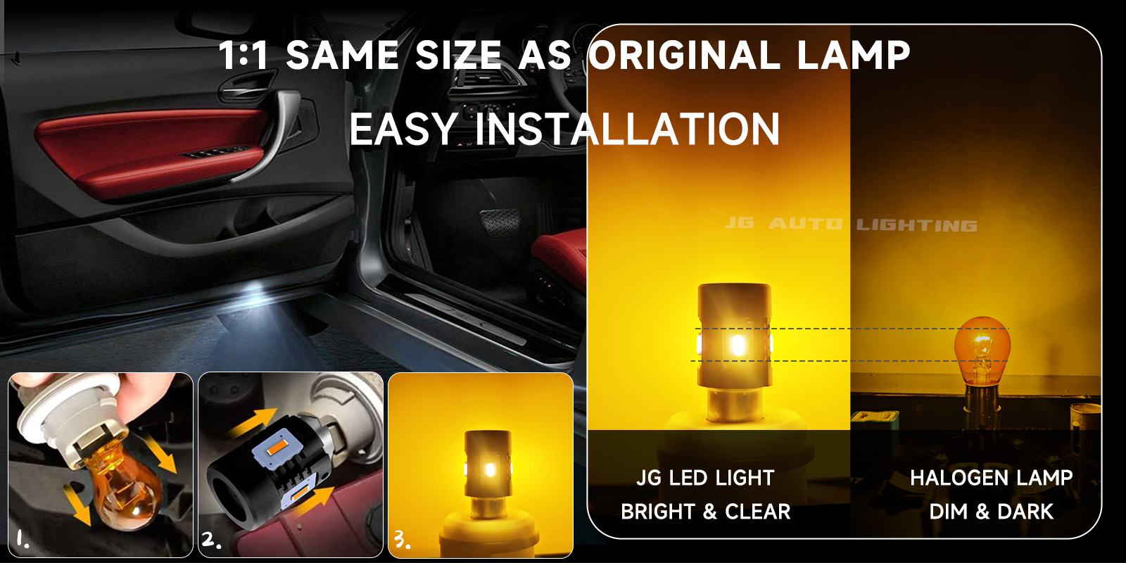 JG Car Lamps 4SMD 6000K 1156 1157 T20 BA15S BAU15S P21W P21/5W 3157 7443 Auto Tail Reverse Turn Signal Light Brake Bulbs For Car