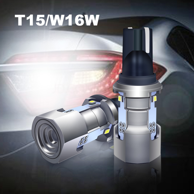 JG High power T15 1818 2V 6500K White T16 W16w Led Reverse Light Bulb csp Tail Light Canbus Car Lamp Bulbs