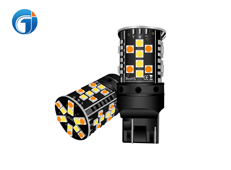 JG T20 9-36V 44smd 3030 Dual Color CANBUS Anti Hyper Flash Bulb 2800LM 28W Turn Signal Light 1157 BAY15D 7443 Switchback LED