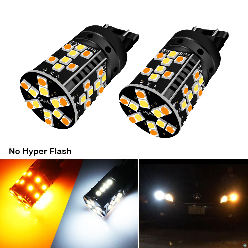 JG T20 9-36V 44smd 3030 Dual Color CANBUS Anti Hyper Flash Bulb 2800LM 28W Turn Signal Light 1157 BAY15D 7443 Switchback LED