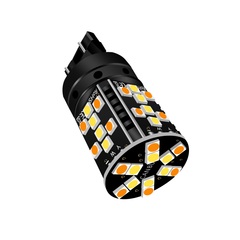 JG T20 9-36V 44smd 3030 Dual Color CANBUS Anti Hyper Flash Bulb 2800LM 28W Turn Signal Light 1157 BAY15D 7443 Switchback LED