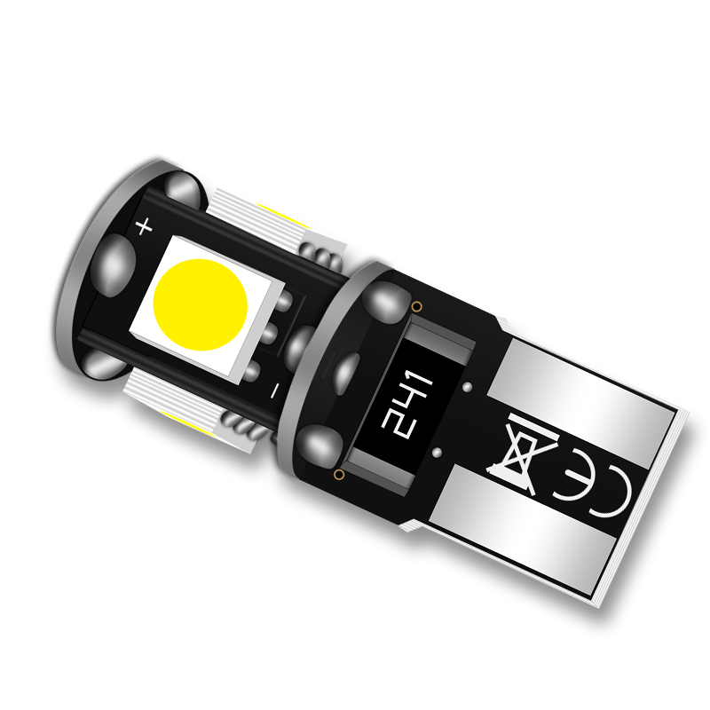 T10 5SMD 5050 Super Bright w5w 1.5W 12V Led Car Light License Plate Courtesy Step Map Lights Trunk Lamp Led Car Light