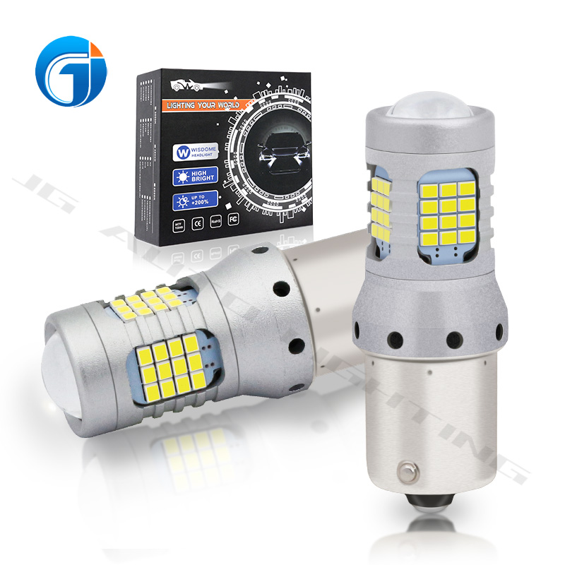 JG wisdome 1156 BAU15S BA15S 7440 7443 T20 3156 3157 T20 Led Canbus Car Bulbs White Amber Led Turn Signal 60smd brake light