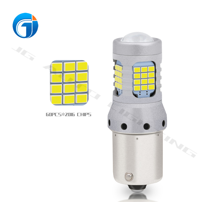 JG wisdome 1156 BAU15S BA15S 7440 7443 T20 3156 3157 T20 Led Canbus Car Bulbs White Amber Led Turn Signal 60smd brake light