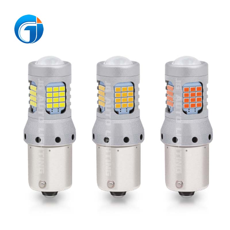 JG wisdome 1156 BAU15S BA15S 7440 7443 T20 3156 3157 T20 Led Canbus Car Bulbs White Amber Led Turn Signal 60smd brake light